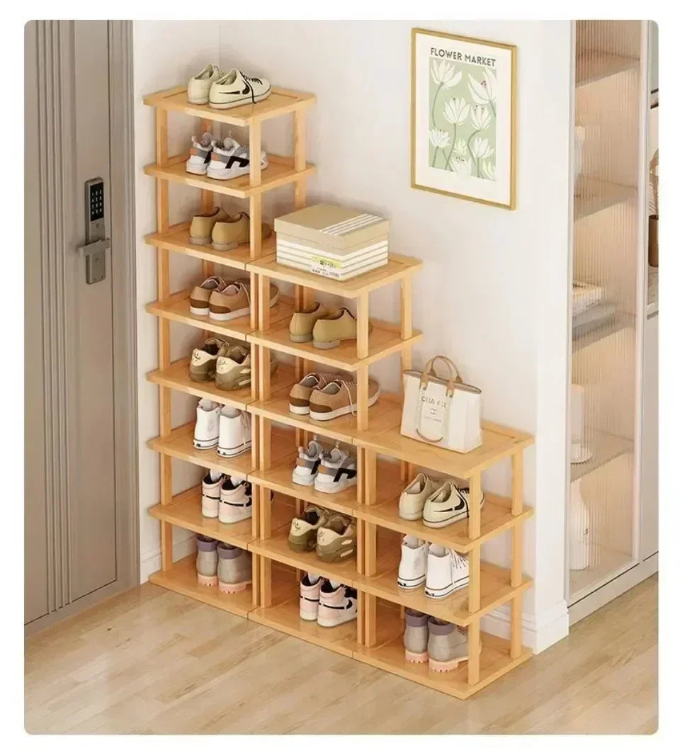 Bamboo Shoe Rack Detachable Shoe Rack for Easy Installation Storage Rack Entrance Storage Rack Multi-layer Simple Storage Rack