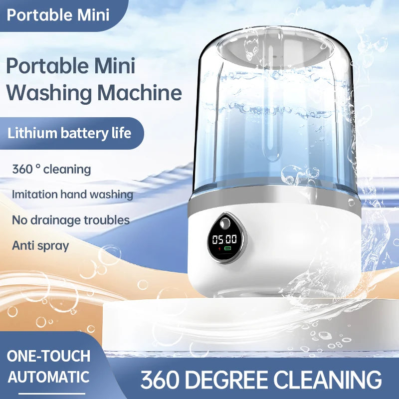 F1 portable mini washing machine with USB charging, silent and fully automatic washing machine, a must-have for dormitory travel