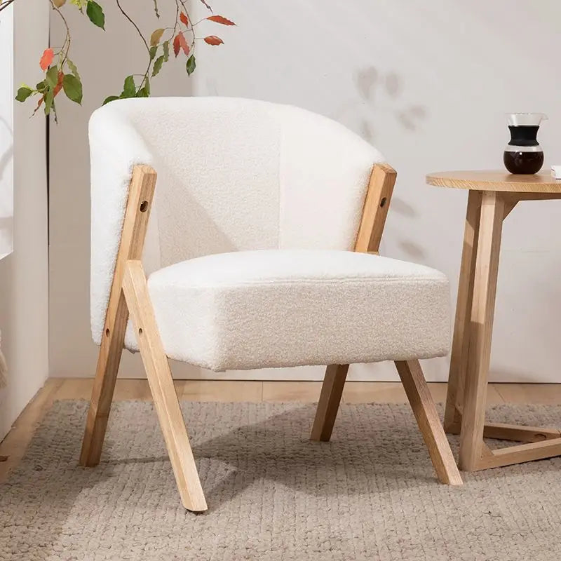 Hot Furniture Nordic, Solid Wood, Stool, Balcony, Sofa Chair, Single Leisure Chair, Hotel, Living Room, Lazy, Bedroom, Makeu