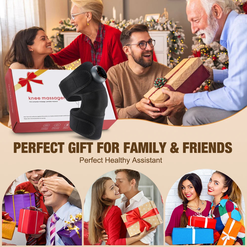 Wireless Heated Knee Massager Pads Brace Shoulder Elbow Support Muscle Wrap 6 Levels Hot Compress Reduce Stress Joint Health