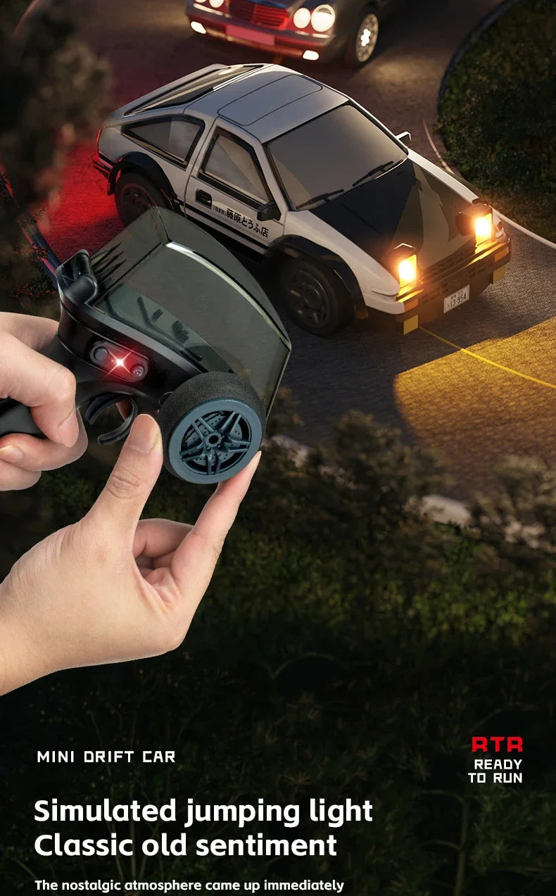 RC Drift Car 1/64 AE86 Mini Desktop Remote Control 2.4G 4WD Off-road Drifting Racing Vehicle Electric Toy Boys Cars