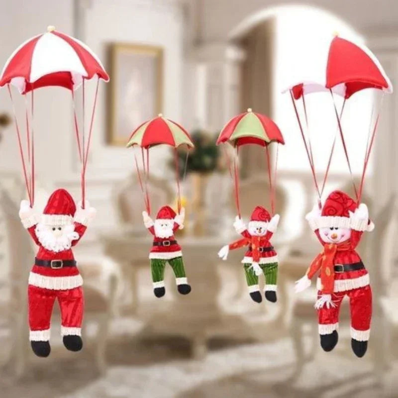 Christmas Santa Claus Smowman Hanging Decorations Parachute New Year Pendant Christmas Home Decoration Supplies Christmas Decor