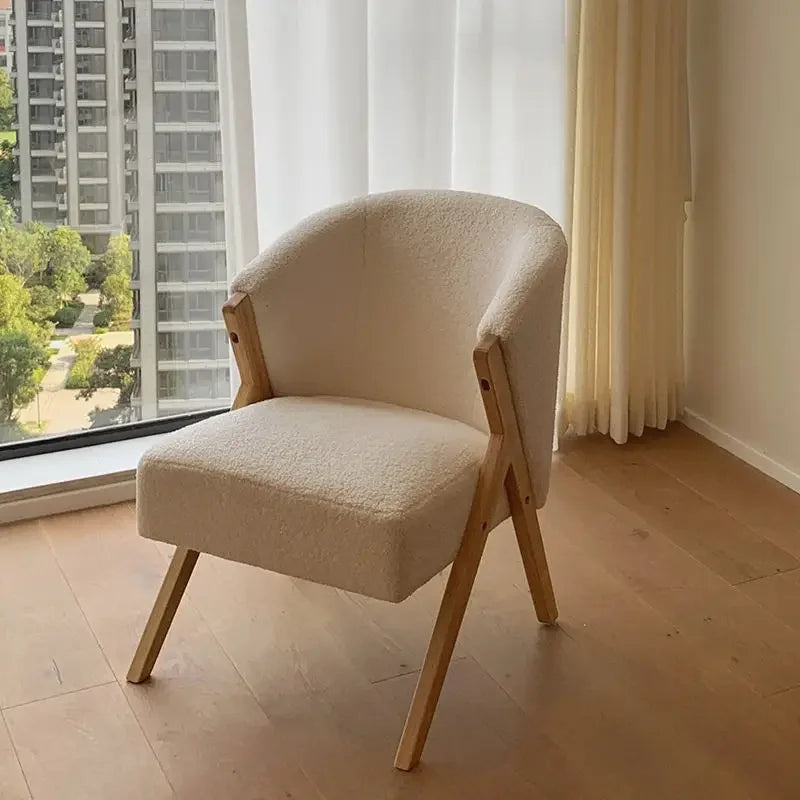 Hot Furniture Nordic, Solid Wood, Stool, Balcony, Sofa Chair, Single Leisure Chair, Hotel, Living Room, Lazy, Bedroom, Makeu