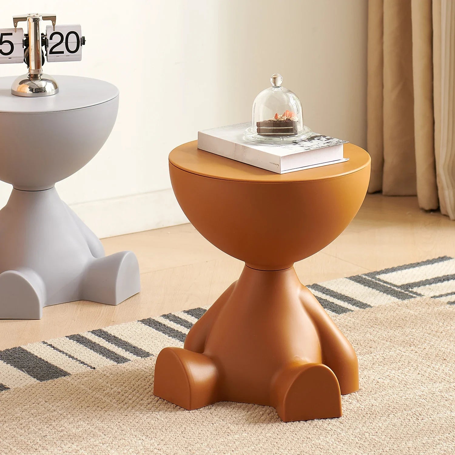 Cream Coffee Table Sofa Bed Side Table Plastic Creative Flat Head Coffee Table for Living Room Household Accessories Home Decor