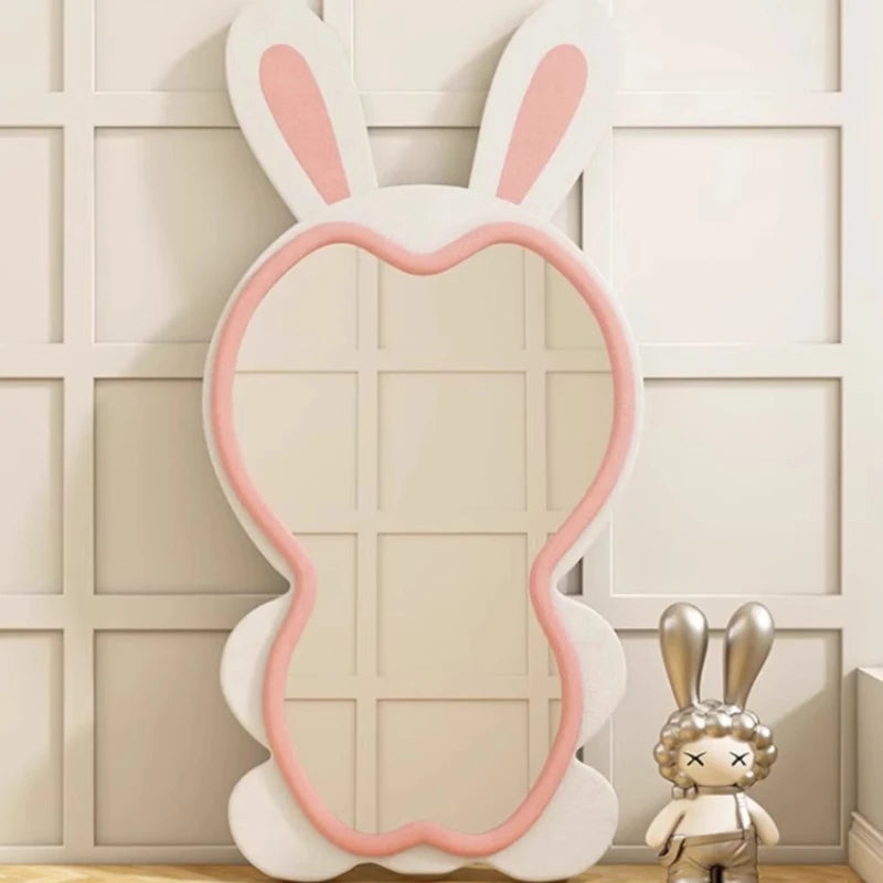 Rabbit exterior design whole body mirror large Cream style high-end elegant Floor standing full-length mirror bedroom furniture