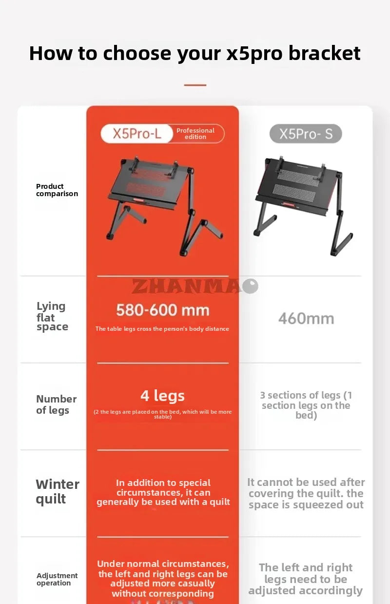 Lying Flat on The Bed, Laptop Desk, Foldable Tablet Stand, Adjustable and Movable, Writing Desk for Lying Down Desk Table