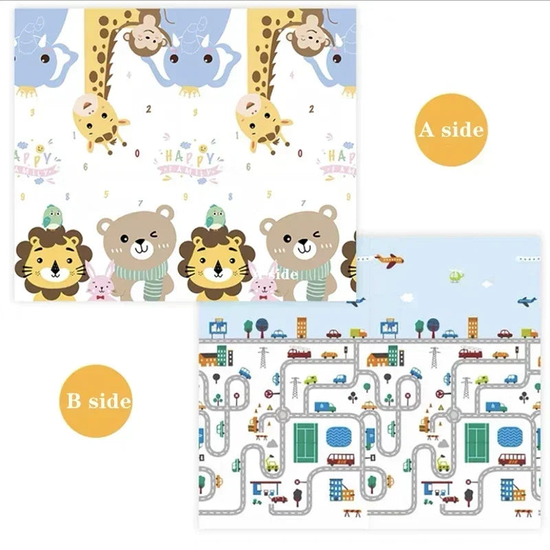 5 sizes to choose Baby Crawling Play Mats Cartoon Lion Giraffe Folding Mat Carpet Play Mat for Children's Safety Mat Rug Playmat