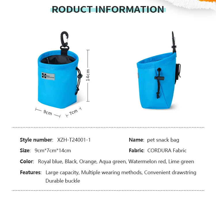 SMALL COMBINATION Portable Dog Training Snack Bag puppy dog snack bag for leash Outdoor pet snacks awards waist bag XZH-T24001-1