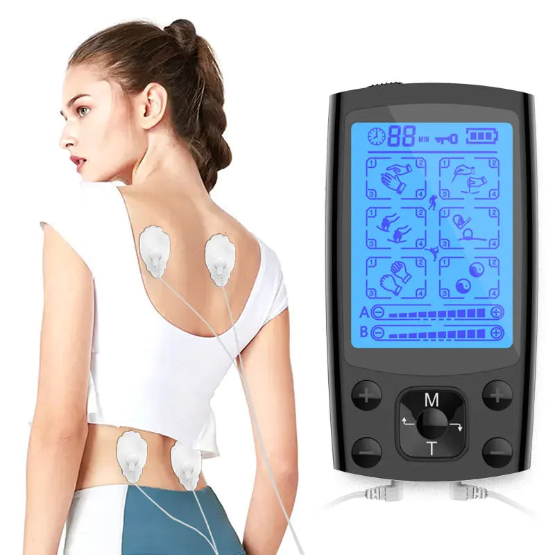 Electric TENS Muscle Stimulator Dual Channel EMS Electric Massager 24 Modes For Full Body Massage Muscle Pain Relief Relaxation