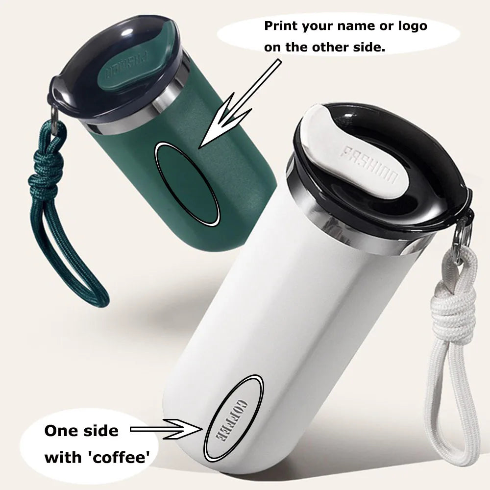 Custom Name 304 Stainless Steel Water Bottle Double Walled Insulated Thermal Personalized Mug Leakproof Vacuum Coffee Drinkware