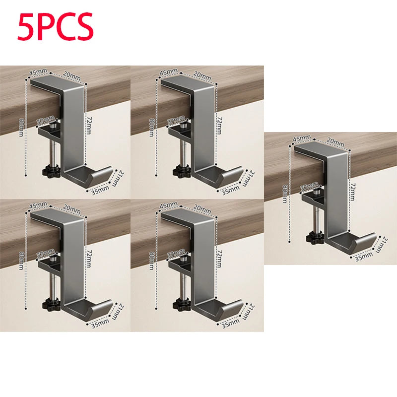 1pcs Punch-free Desk Hook Adjustable Desk Edge Hook Multi - Functional Gaming Headset Hanging Hook Home Office Organizer