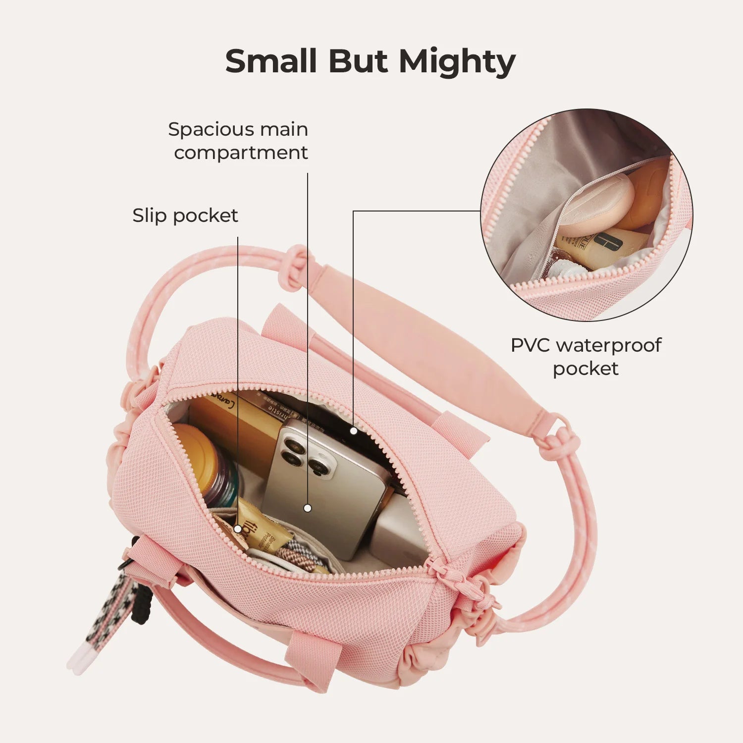 BAGSMART Boston Bag for Women Mini Duffel Shoulder Crossbody Bag Waterproof with Wet Pocket Gym Travel Daily Beach Weekender