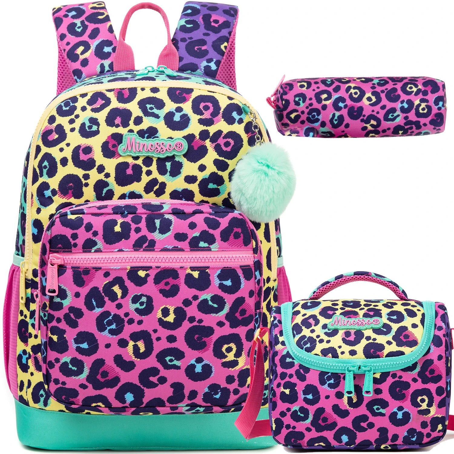Backpack for Girls with Lunch Bag Pencil Case School Bags Sets for Boys 3pcs for Elementary Student Teen