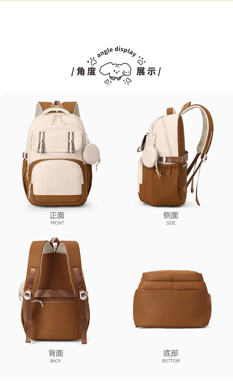 Capibara Cute Backpack Girl Anime Capybara Letter A-Z School Bags Kids Outdoor Sport Shoulders Bag Travel Rucksack Children Gift