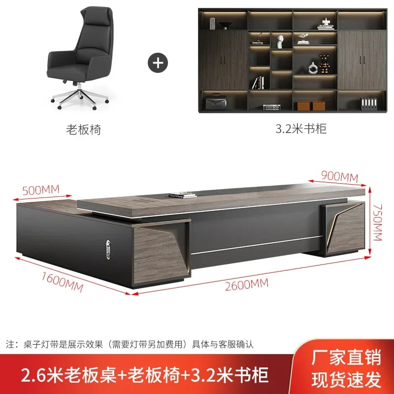 Light Luxury Vintage Office Desk Organizer L Shaped Mid Century Dark Wood Computer Desks Work Art Bureau Meuble Office Furniture