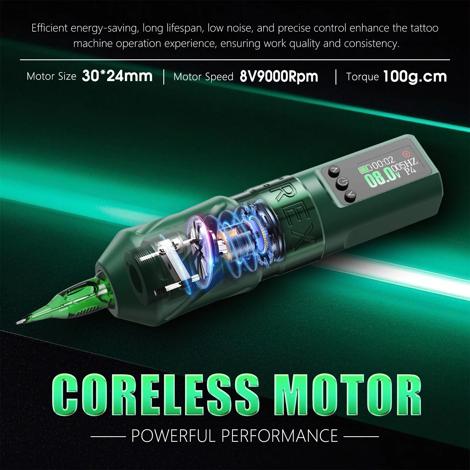 T-Rex wireless tattoo machine multi-functional tattoo pen with 1600mAh tattoo battery, rotary tattoo pen 3.5mm stroke length