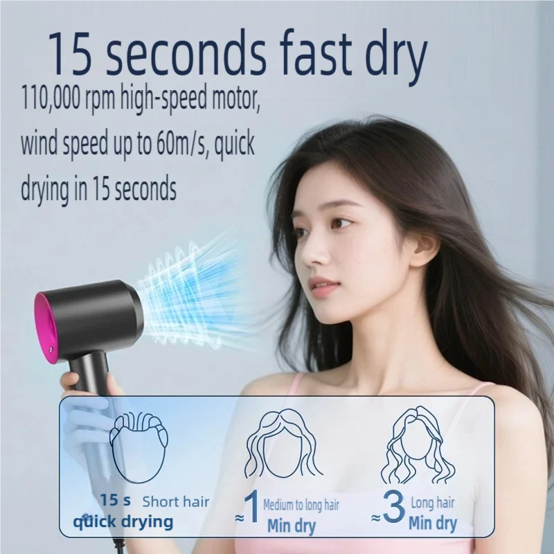 1600W Professional Hair-care Negative Ion Hair dryer 220V Leafless Hairdryer High Speed household Blow Dryer Salon Style Tool
