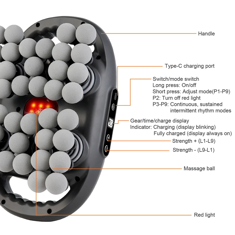 42-Heads Fascia Gun High-Frequency Vibration Body Massage Gun Back and Waist Massager Neck Shoulder Massager Muscle masajeador