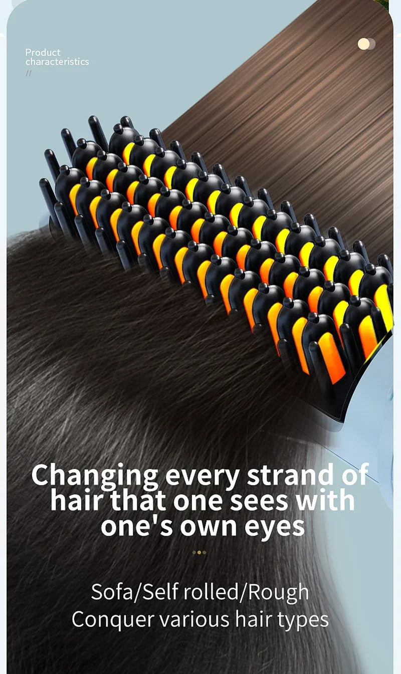 Wireless Electric Heating Straight Hair Comb Rechargeable Portable  Negative Ion Anti-scalding Hair Straightener For Home Travel