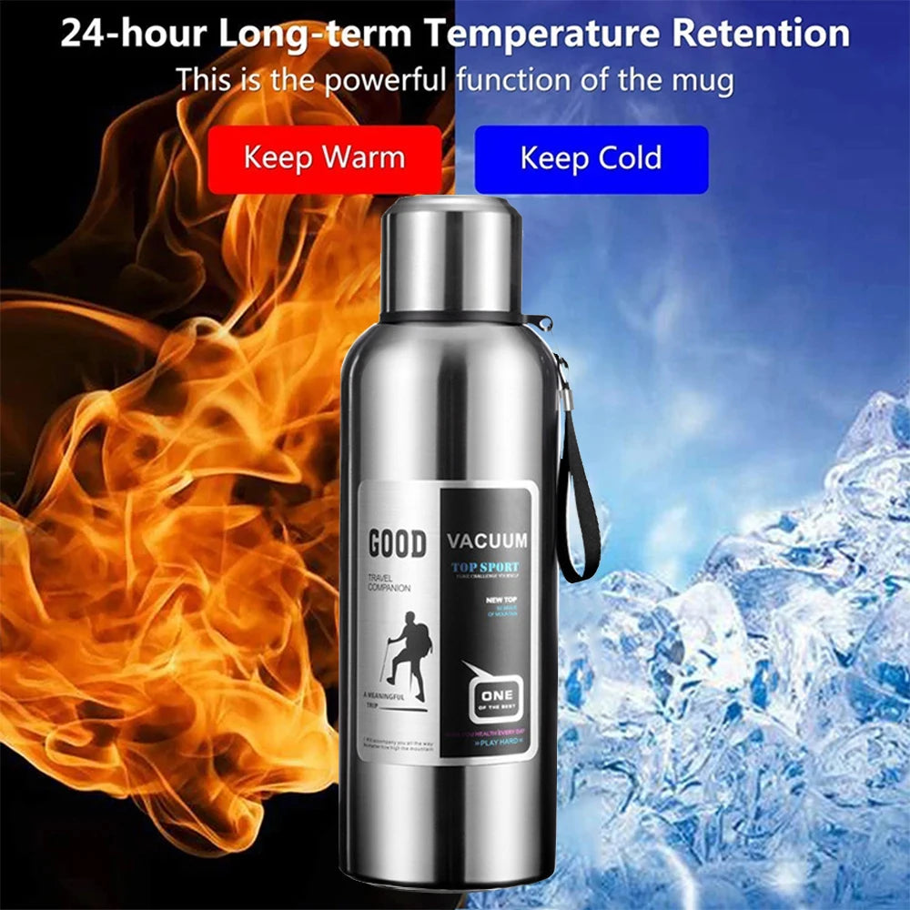 1000ML Stainless Steel Thermos Bottle Keep Cold and Hot Insulated Cup Sport Thermal Water Bottle Outdoor Campping Vacuum Flasks