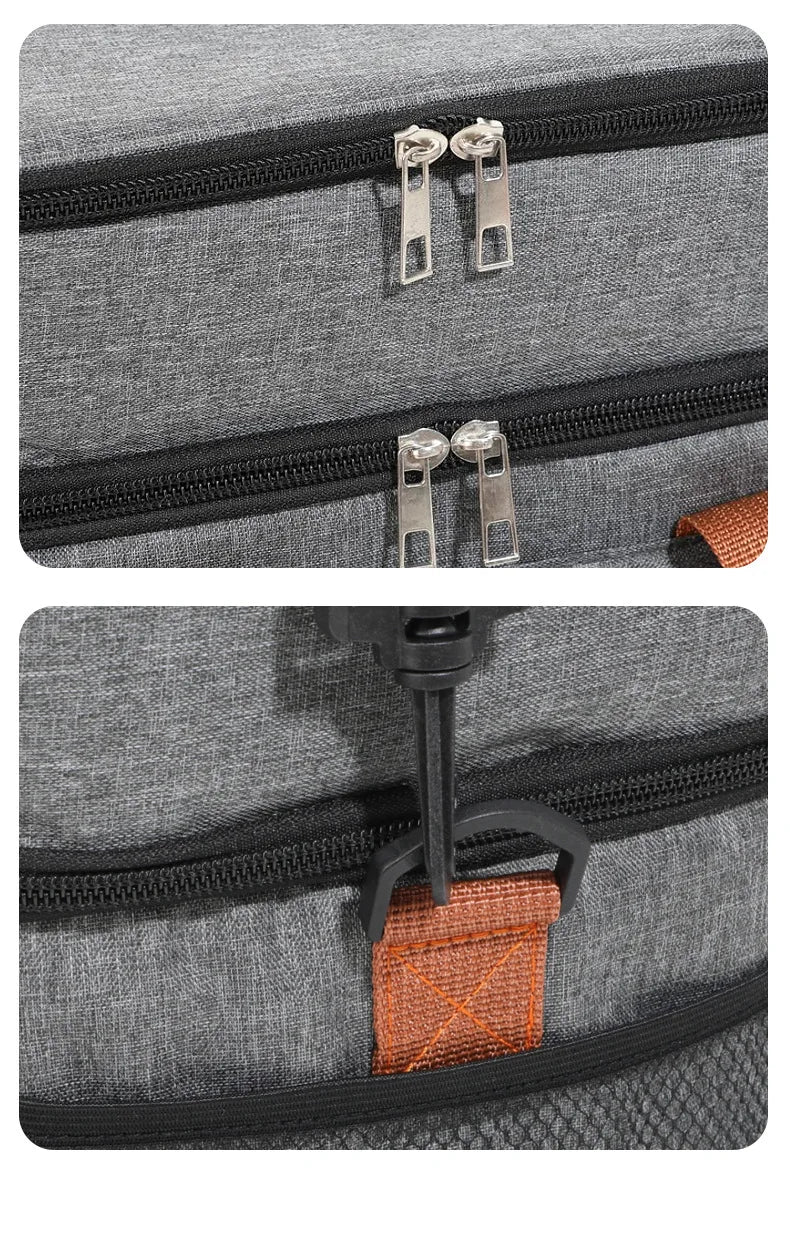 1PC Large Capacity Lunch Bag Double Layers Thermal Insulation Picnic Bag Food Drink Storage Tote With Shoulder Strap Cooler Bags