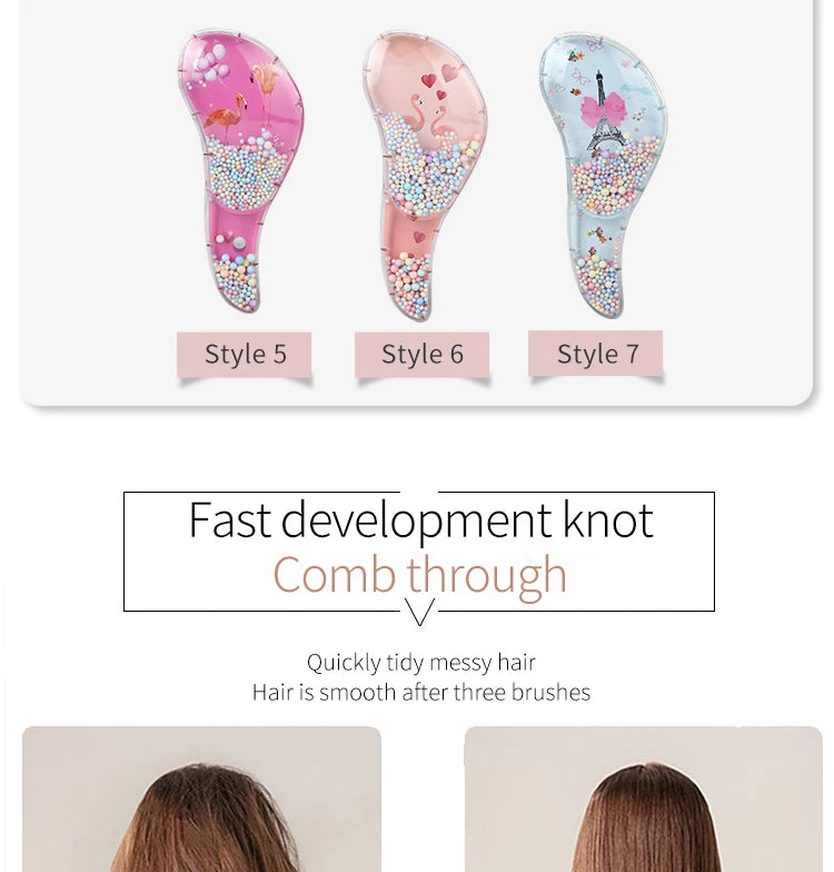 Children's Hair Smoothing Comb Anti-static Massage Hair Brush Tangle Detangle Shower Massage Hairbrush Comb Salon Hair Styl Tool