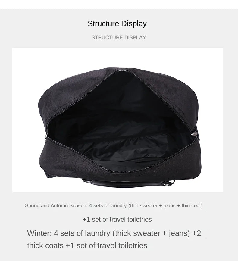 Travel Suitcase Trolley Bag with Wheels Large Capacity Luggage Bags Foldable Duffle Cabin Women Men Hand Luggage Carry On Bags