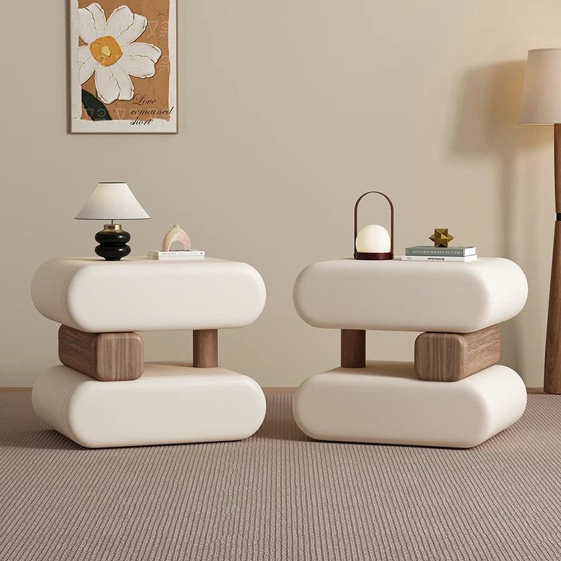 Cream Style Elegant Nightstands Space Saving Glamour Luxury Bedside Tables Trendy Creative Table De Chevet Bedroom Furniture