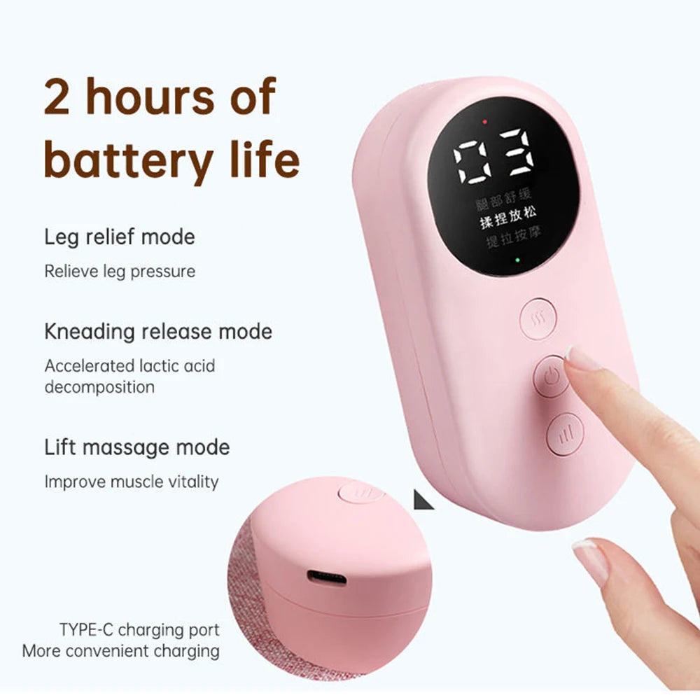 Electric Heated Calf Massager Wireless Air Pressure Leg Massager Hot Compress Calf Massage Machine Promote Blood Circulation