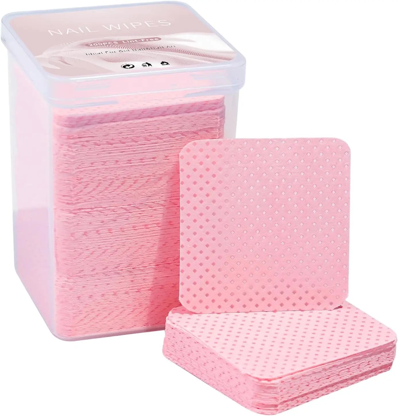 200PCS Lint-Free Nail Wipes - Streak-Free Cotton Pads for Eyelash Glue Bottle Cleaning & Makeup Tool Degreasing (Salon Grade)