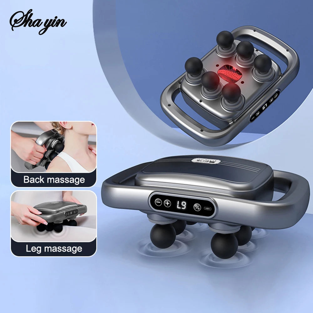 6+12-Head Deep Muscle Massager Gun High-Frequency Vibration Fascia Therapy with for Relaxation And Back Pain Relief