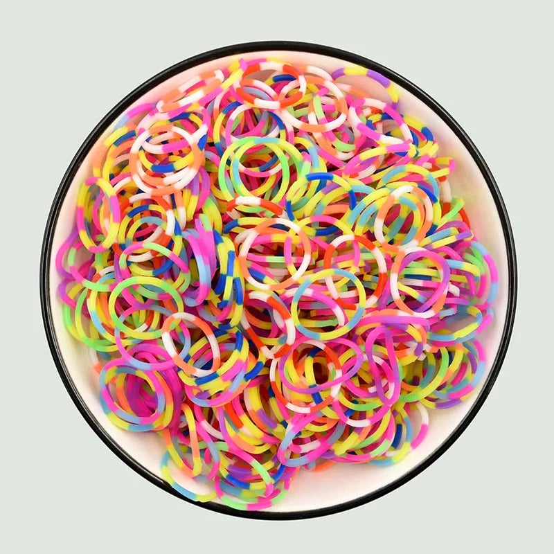 600pcs Colorful Rubber Loom Bands Refill Kit for Boy Girl DIY Craft Gift Set  Rubber Band Loom Make Bracelet Children's Toys