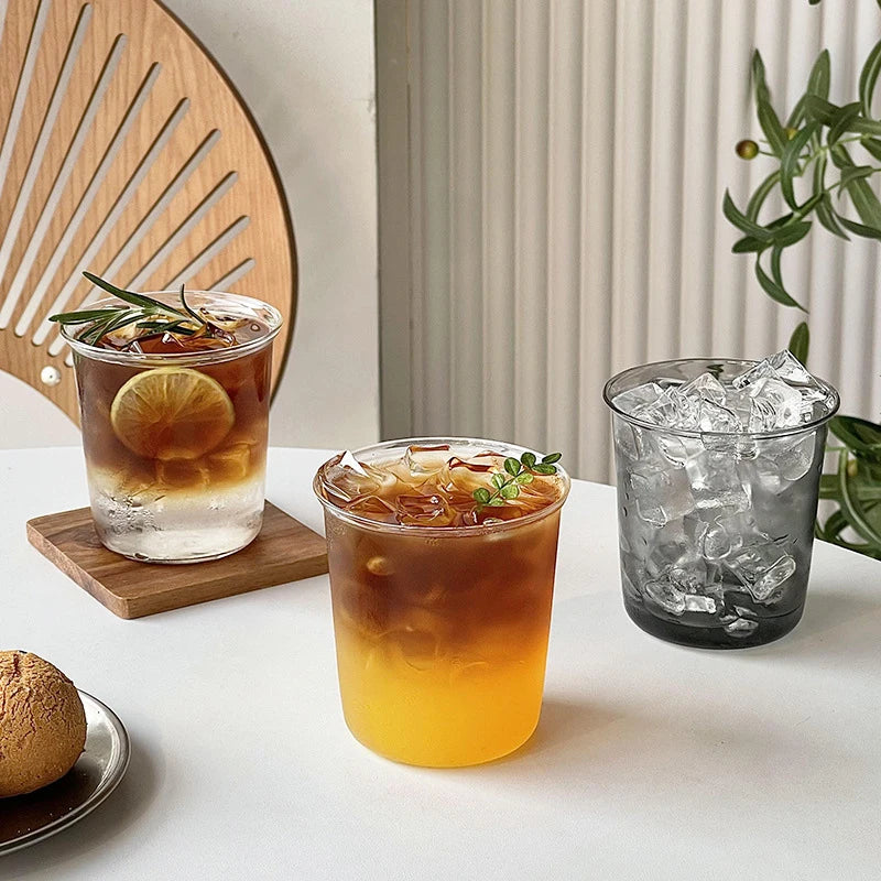 Household Glass Coffee Cup Curled Latte Cups Drinkware Juice Milk Simple Mug Transparent Water Bottles Glassware Cups Coffeeware