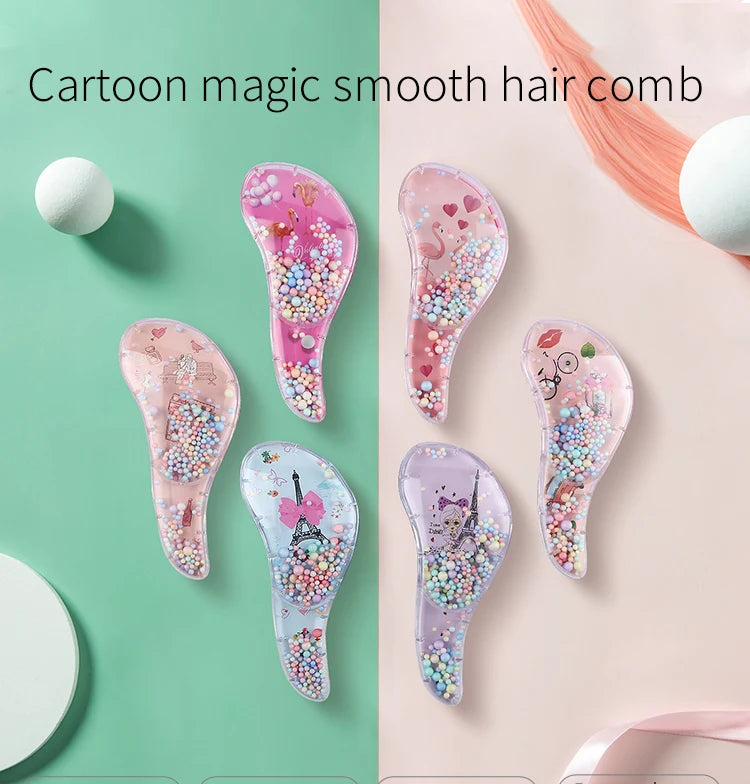 Children's Hair Smoothing Comb Anti-static Massage Hair Brush Tangle Detangle Shower Massage Hairbrush Comb Salon Hair Styl Tool