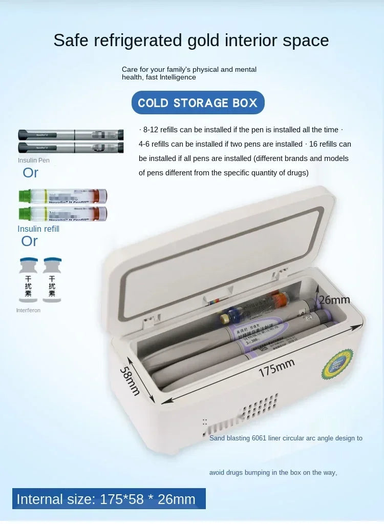 Fridge Cooler Refrigerator Warmer Cooler Drink Freezer Cooler Bag for Insulin Vaccine Cold Diabetes Outdoor Travel Drug