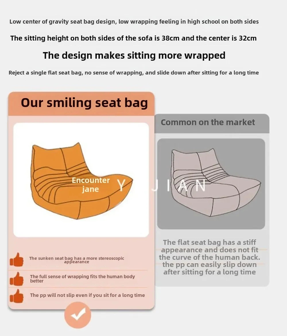 Internet celebrity caterpillar lazy sofa single lying balcony leisure chair can lie down can sleep togo modern simple living roo