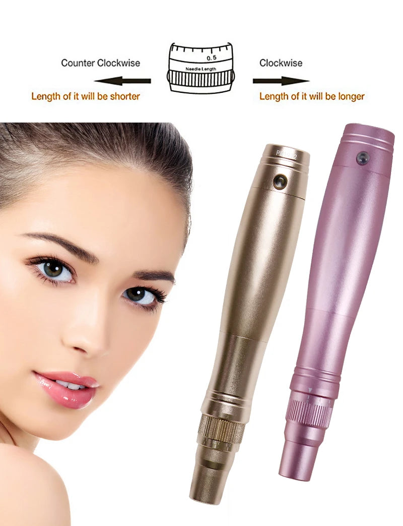 Professional Derma Pen Microneedle Pen With Needles Cartridges Skin Care Device Wireless Microneedling Machine Beauty Tool