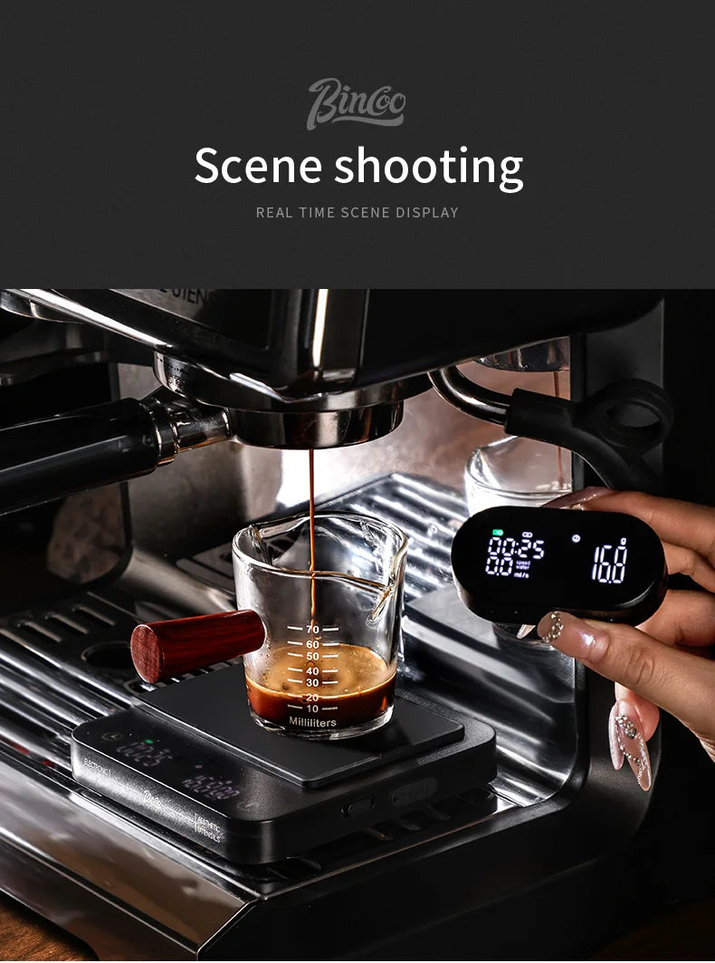 Bincoo Professional Coffee Scale Electronic Scale Coffee Powder Weighing Accurate Weight 0.1g Split Screen Display Barista Tool