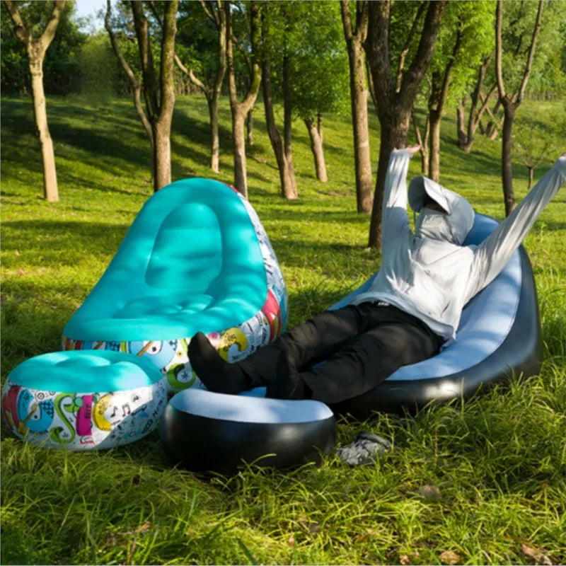 DZ Outdoor Inflatable Sofa Chair Portable Camping Internet Celebrity Thick Plush Lazy Sofa Bedroom Home Leisure Folding Bed 2025
