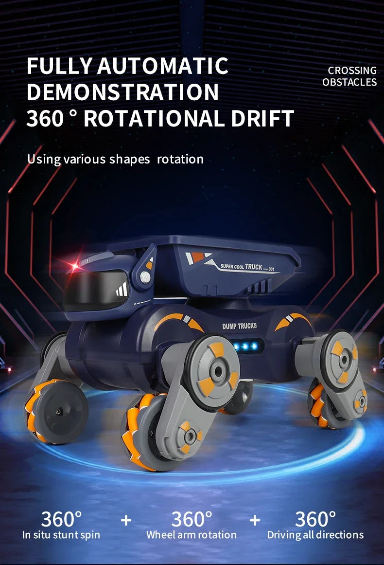 JHD For 2025 New JJRC Q187 RC Robot Dog Music Cool Lights Water Spray Swing Arms Stunt 2.4G 4WD RC Drift Car Gesture Sensing Toy