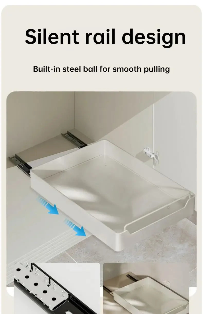 Pull Out Spice Rack Organizer with Smooth Slide Rails No Tools Required Kitchen Cabinet Storage Drawer for Maximum Space