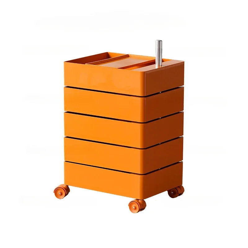 Movable Storage Rack Rotating Bedside Table Storage Cabinet Living Room Home Side Cabinet Multi-layer Snack Storage Cabinet