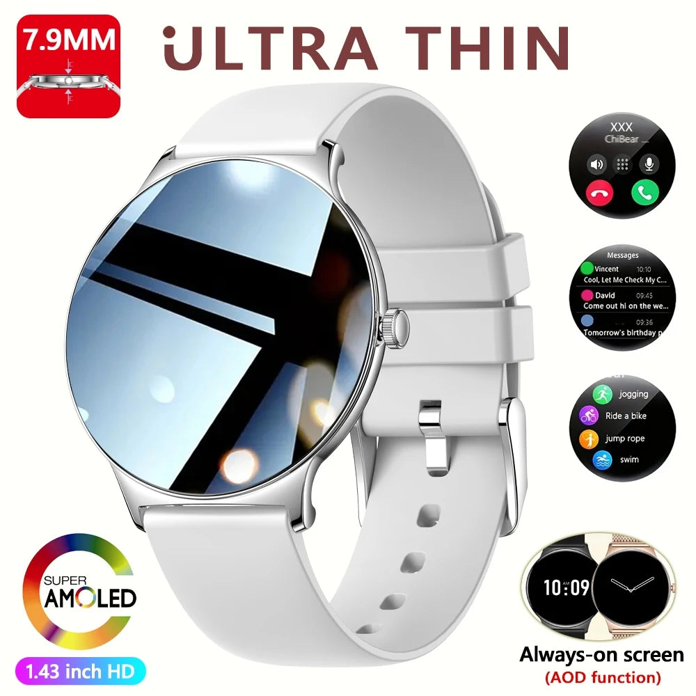 For Huawei Xiaomi New Ultra Thin Smart Watch Women Screen Always Display Time Sports Bracelet Bluetooth Call Fashion Smartwatch