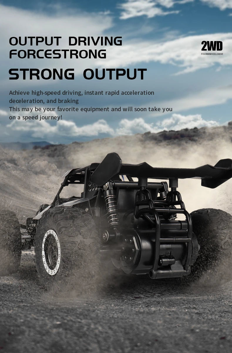 ZWN 1:16 2.4Gh Model RC Car With LED Lights 2WD Off-road Remote Control Climbing Vehicle Outdoor Cars Toys for Boys Girls Gifts
