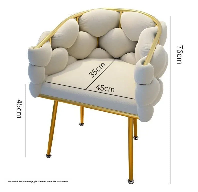 Velvet Leisure Single Sofa Chair Armchair with Gold Legs Makeup Chair with Upholstered for Living Room Bedroom