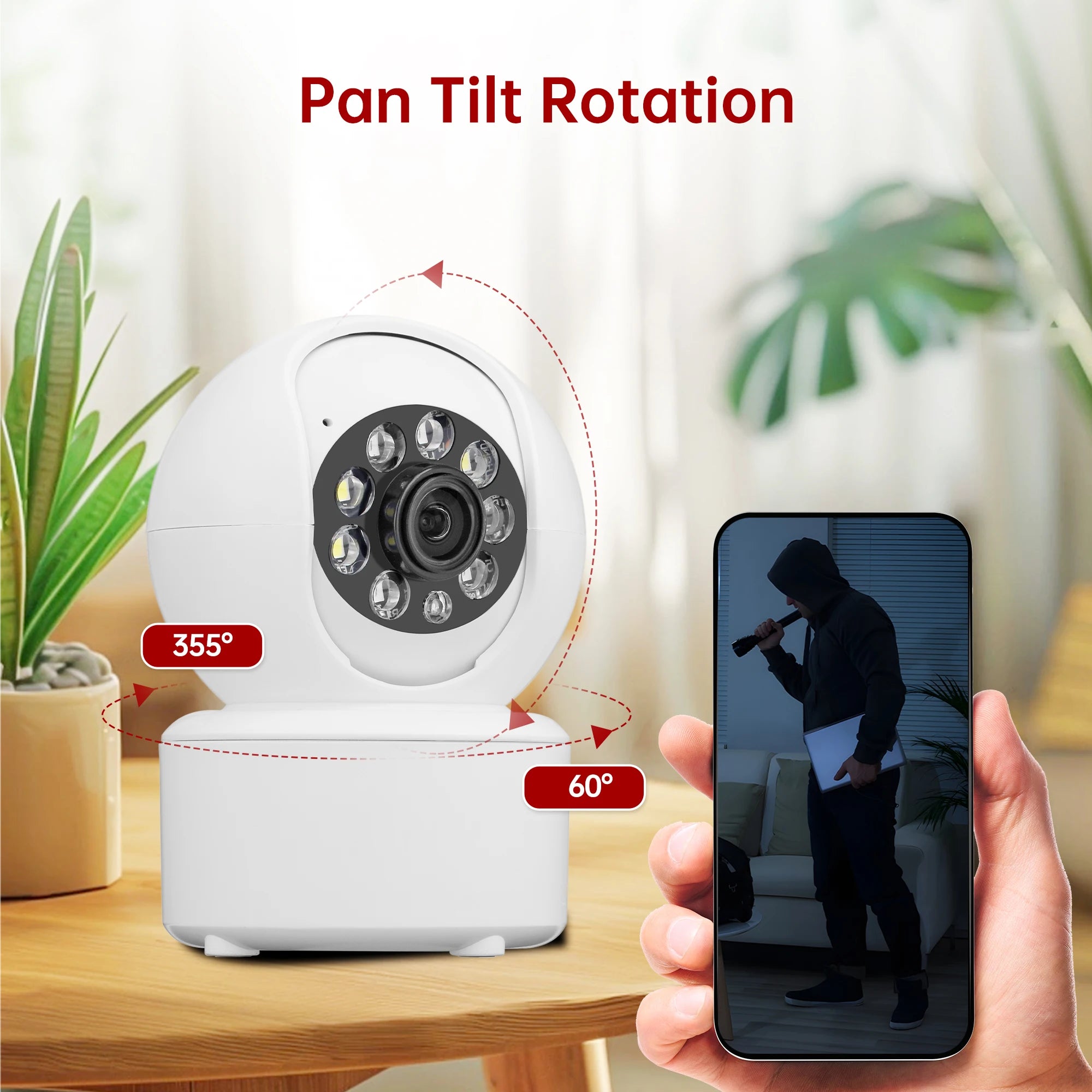 3MP WIFI Smart Camera Security Protection Baby Monitor Mini Cam Full Color Night Vision Ai Human Tracking Two-Way Audio ICSEE