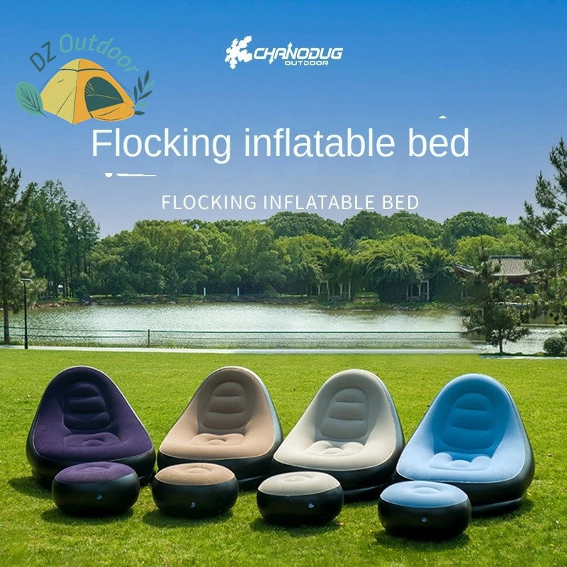 DZ Outdoor Inflatable Sofa Chair Portable Camping Internet Celebrity Thick Plush Lazy Sofa Bedroom Home Leisure Folding Bed 2025