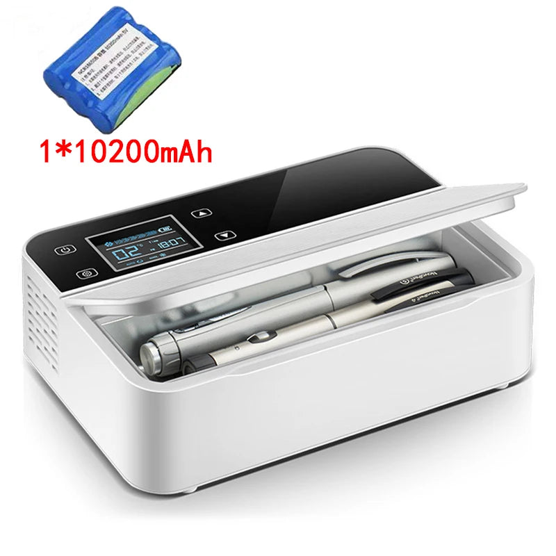 10200mAh Mini USB Fridge for Medicine Portable Insulin Cooler LCD Display Refrigerator for Car Home Keep Medication Refrigerated