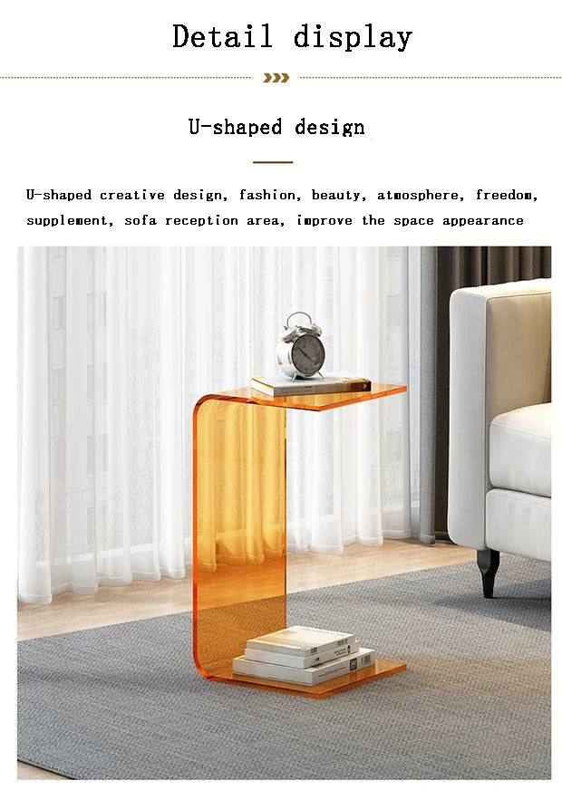 Acrylic Coffee Tables Sofa Small Side Table Modern Bedroom Nightstands Piaochuang Tea Desk Storage Desks Nordic Furniture