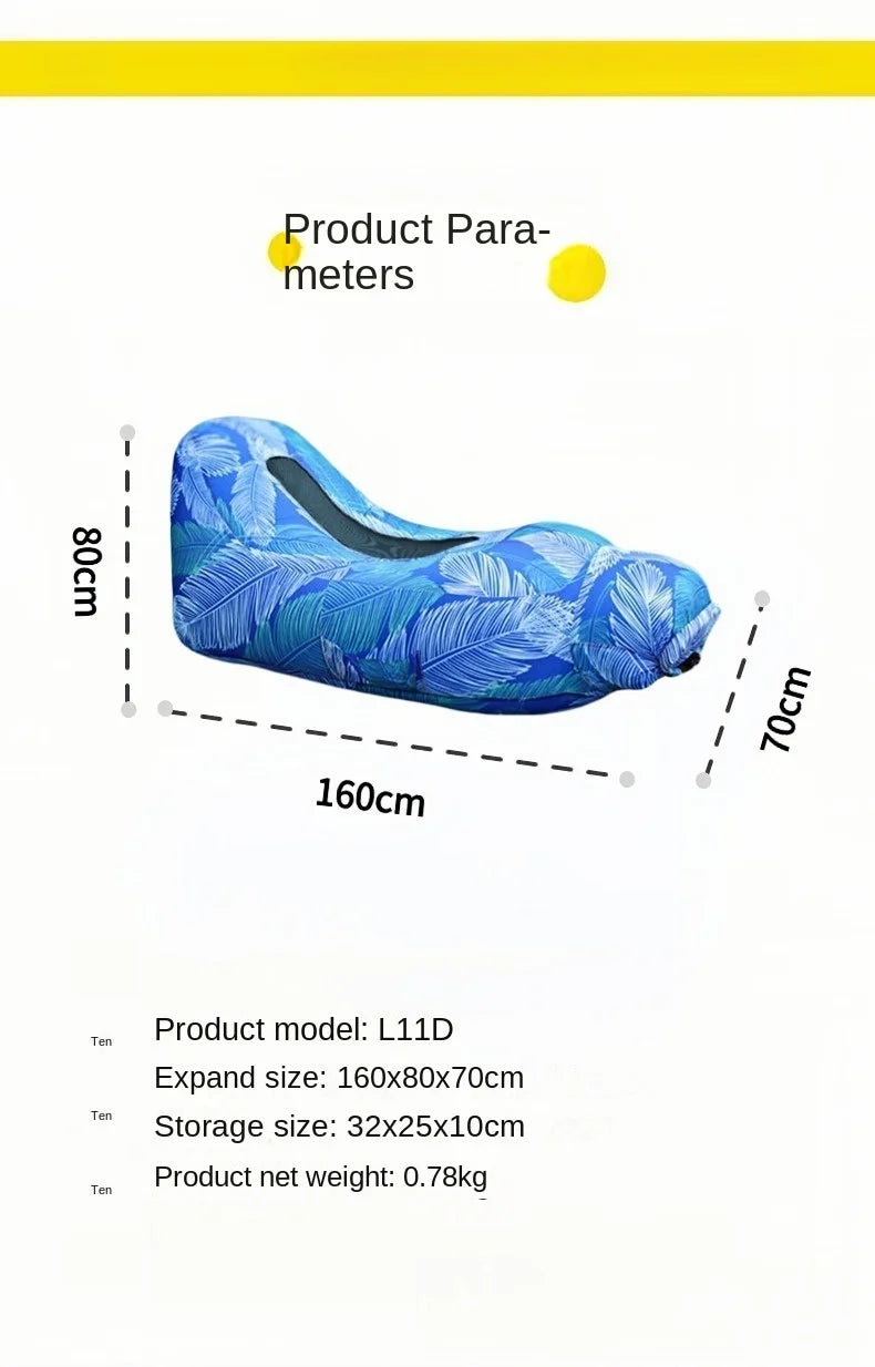 New Inflatable Lounge Chair, Outdoor Inflatable Sofa, Inflatable Hammock, Suitable for Camping, Beach, Tanning, Etc